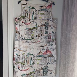 Cute Sleeveless Paris Inspired Print Spring Dress